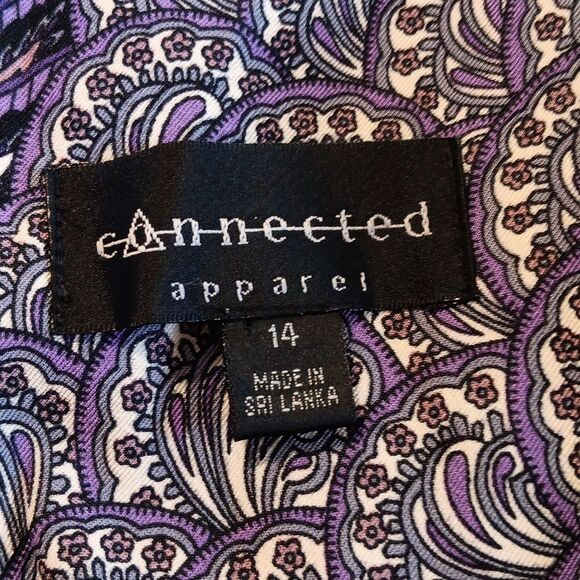 Connected Apparel Purple Feathery Dress. Patchwork. Feathers. Arabesque. - Picture 8 of 10